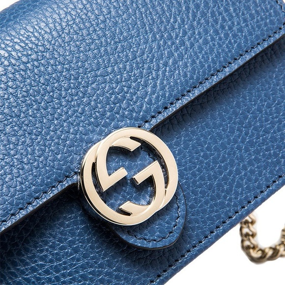 Gucci Interlocking G Leather Wallet On Chain - Picture 6 of 9